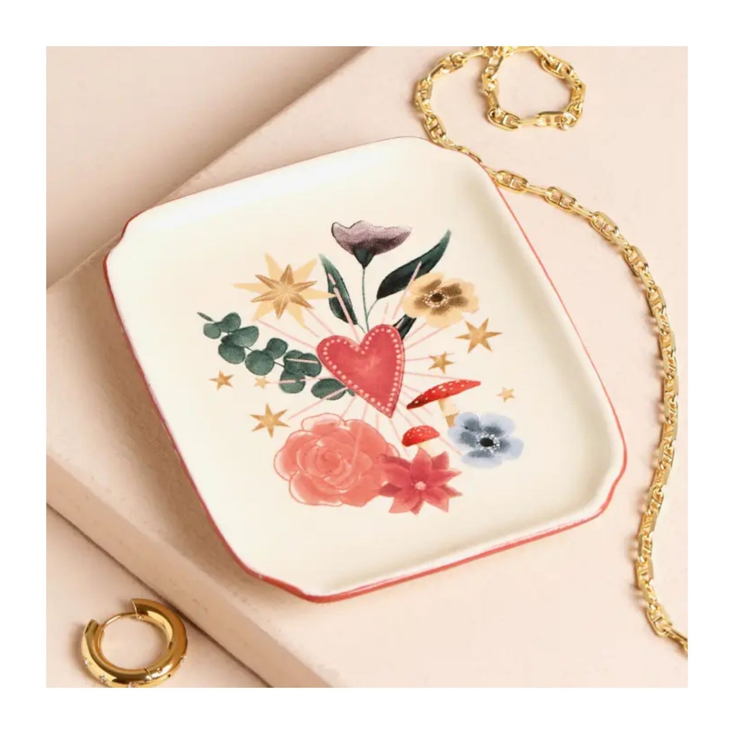 Floral Heart Trinket Dish