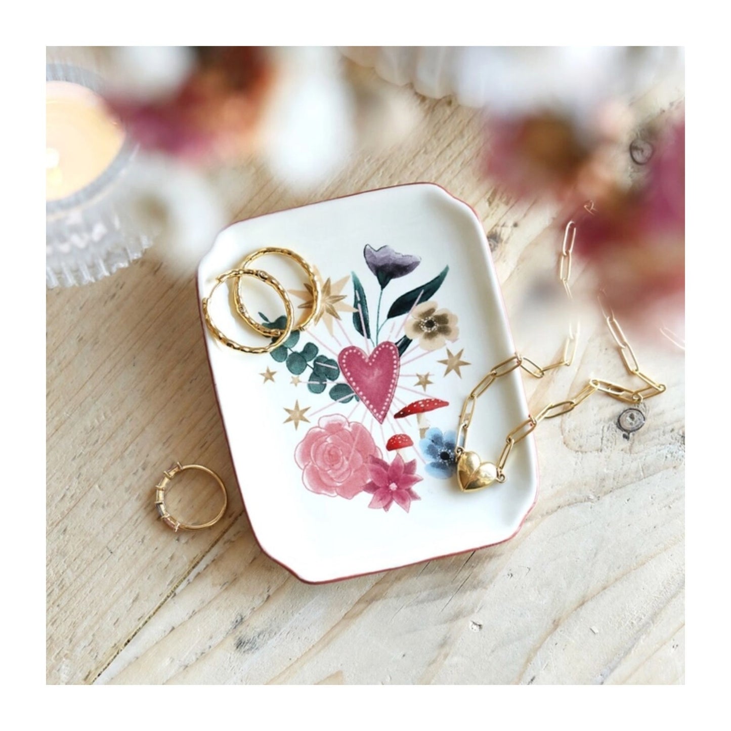 Floral Heart Trinket Dish