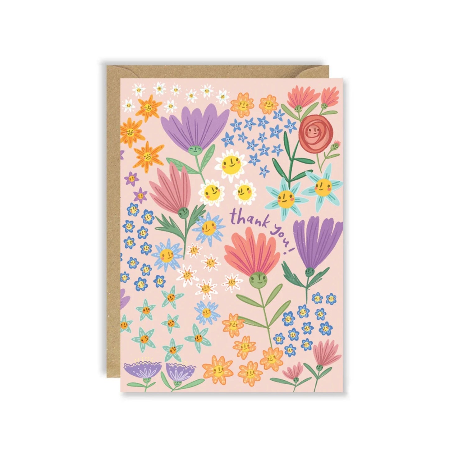 Flower Faces Thank You Card