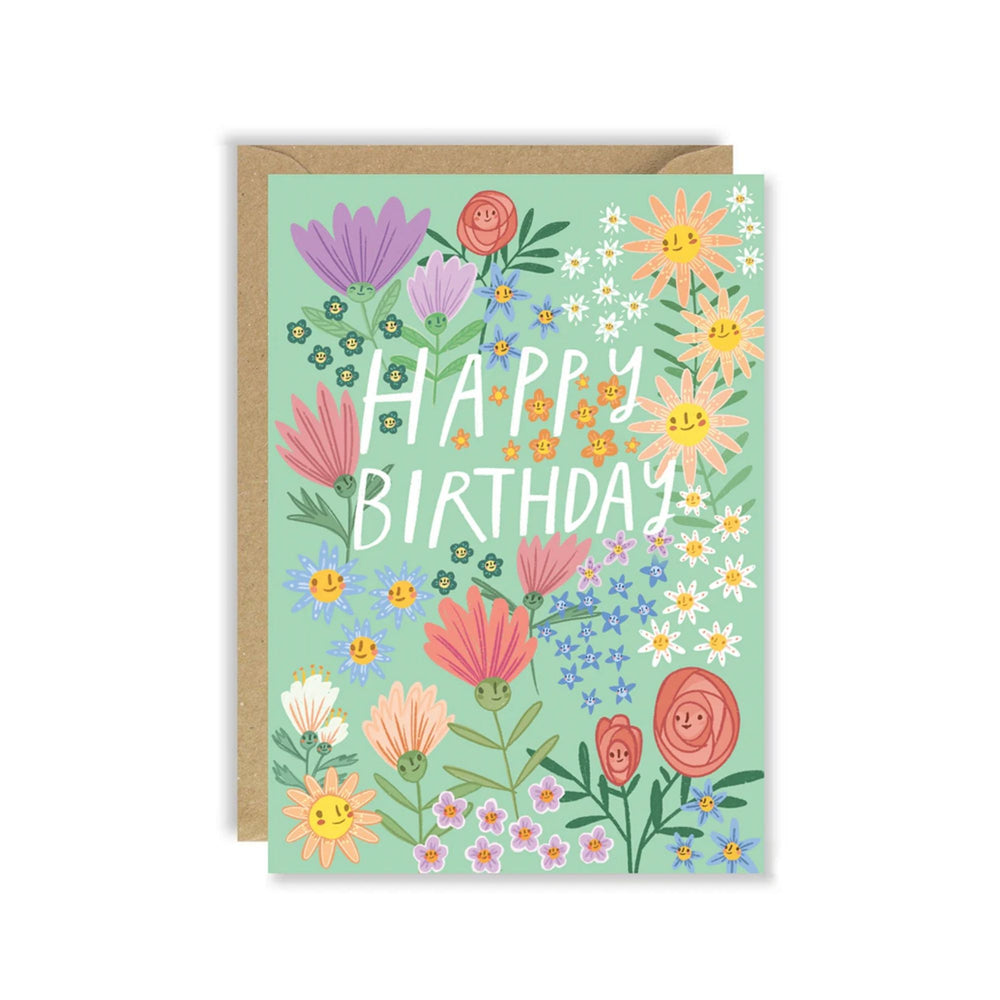 Flower Faces Birthday Card