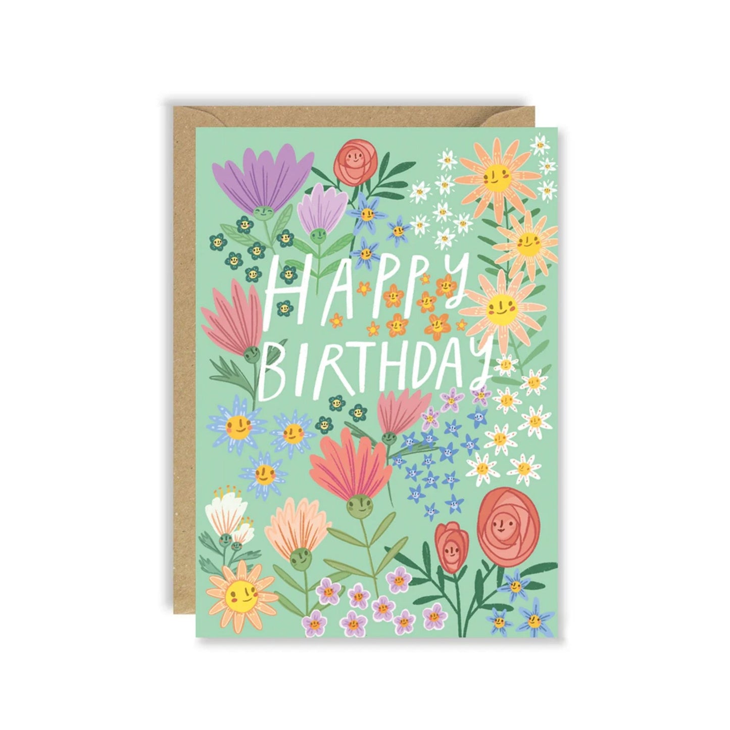Flower Faces Birthday Card