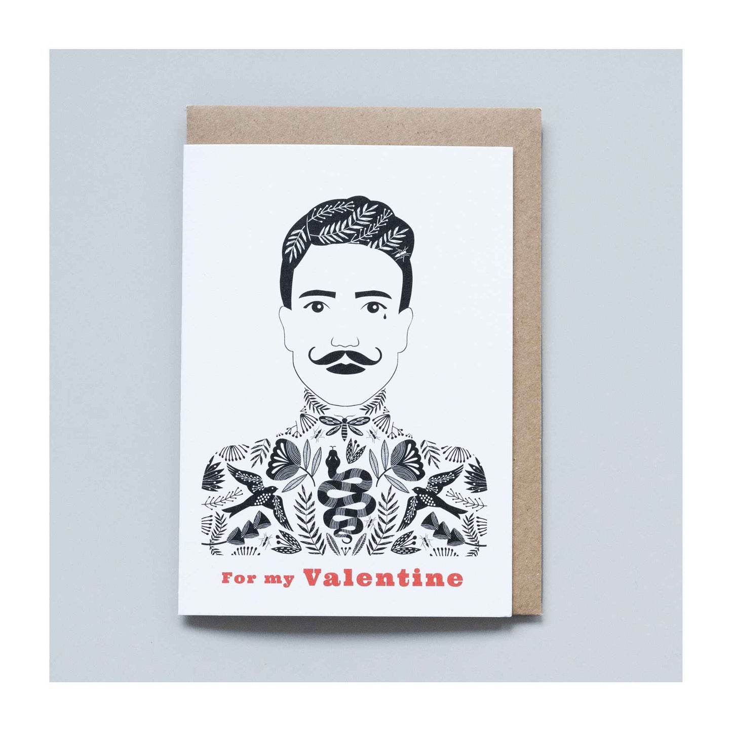 For My Valentine Tattooed Man Card