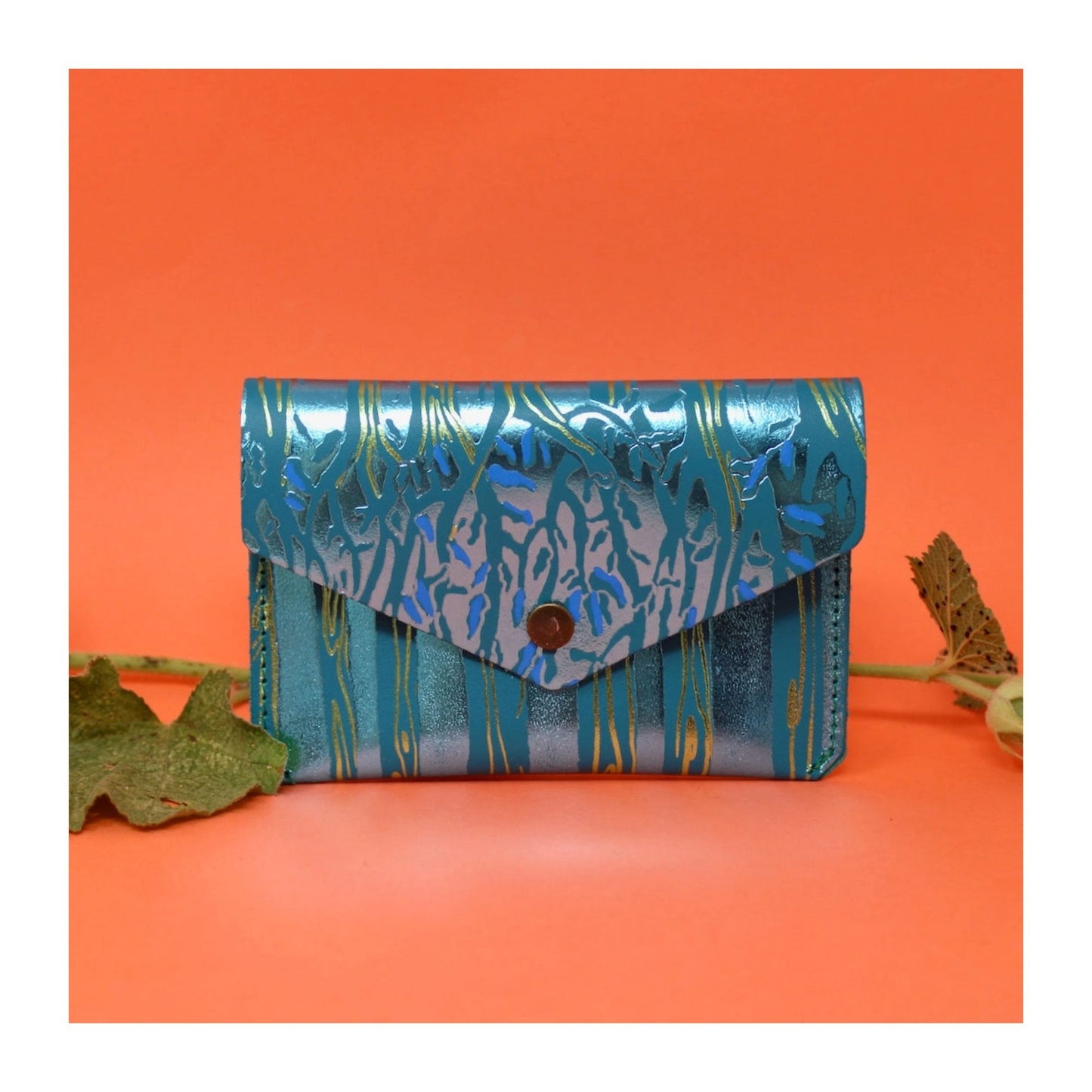Turquoise Forest Popper Purse