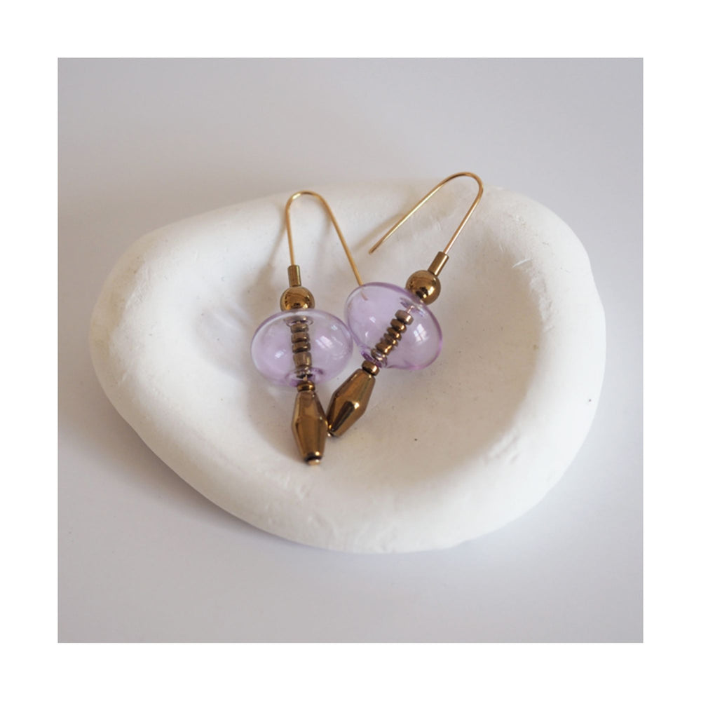 
                  
                    Glass Bubble & Brass Earrings
                  
                