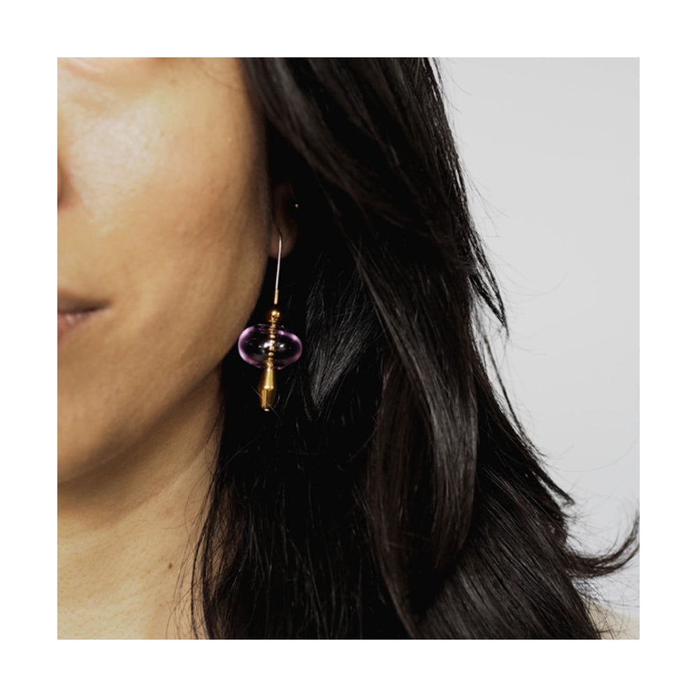 
                  
                    Glass Bubble & Brass Earrings
                  
                