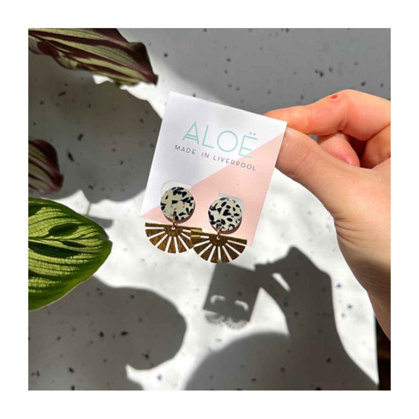Gold Dalmatian Sun Studs