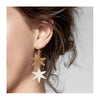 Star Dangle Earrings in Gold Glitter