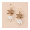 Star Dangle Earrings in Gold Glitter