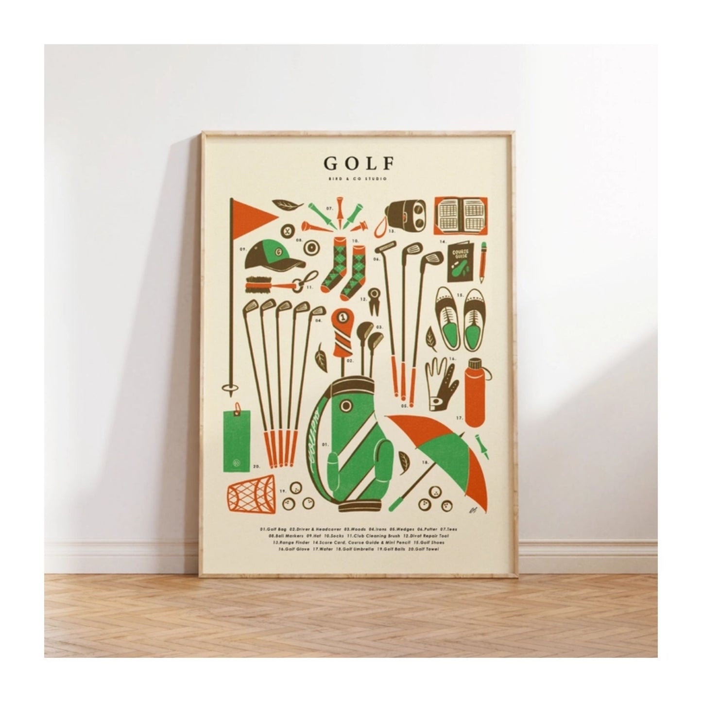 Retro Golf Essentials Print