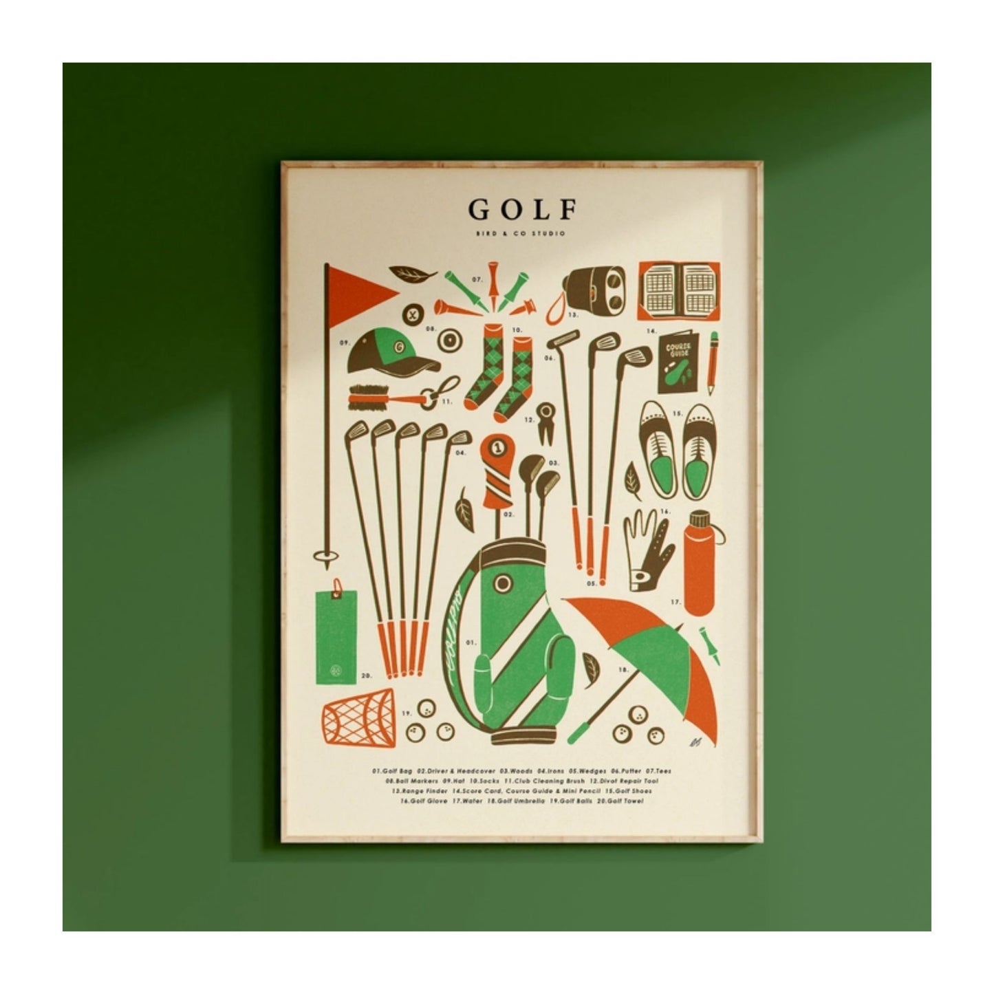 Retro Golf Essentials Print