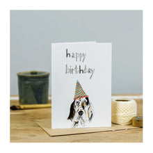  'Happy Birthday' Party Hat Dog Card