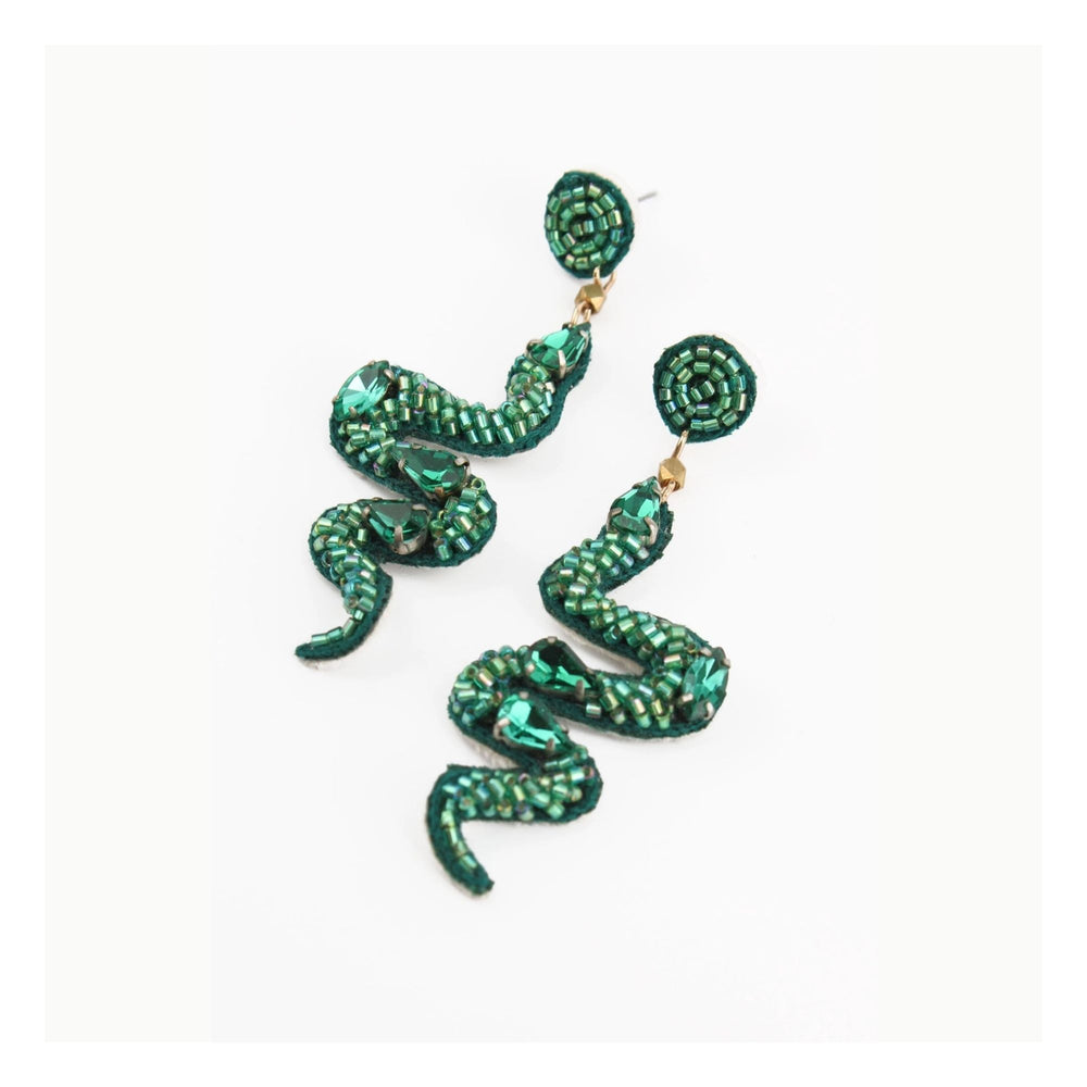 Green Snake Earrings