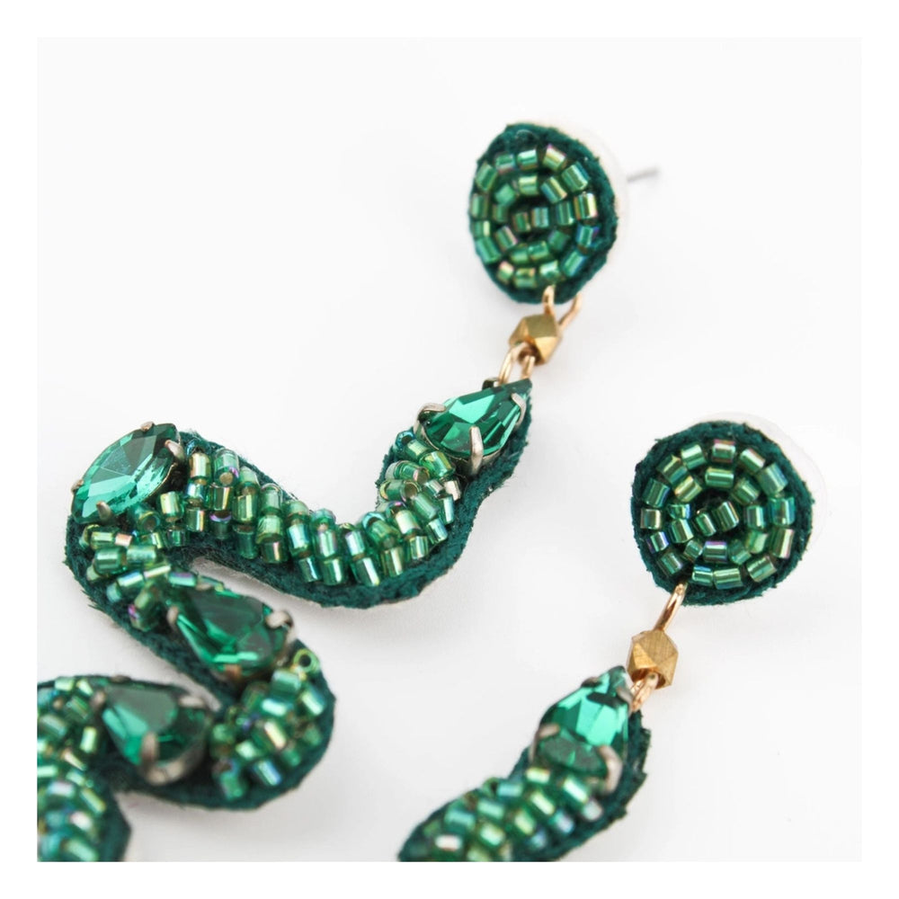 Green Snake Earrings