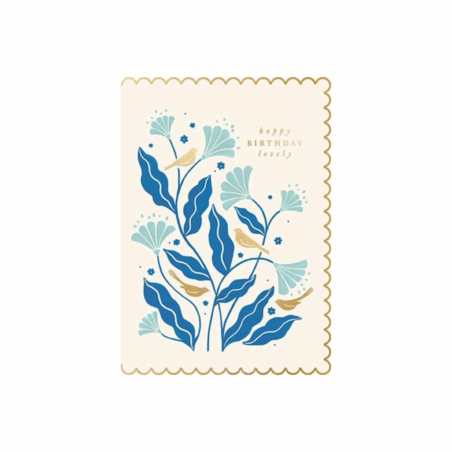 Birds and Flowers Birthday Card