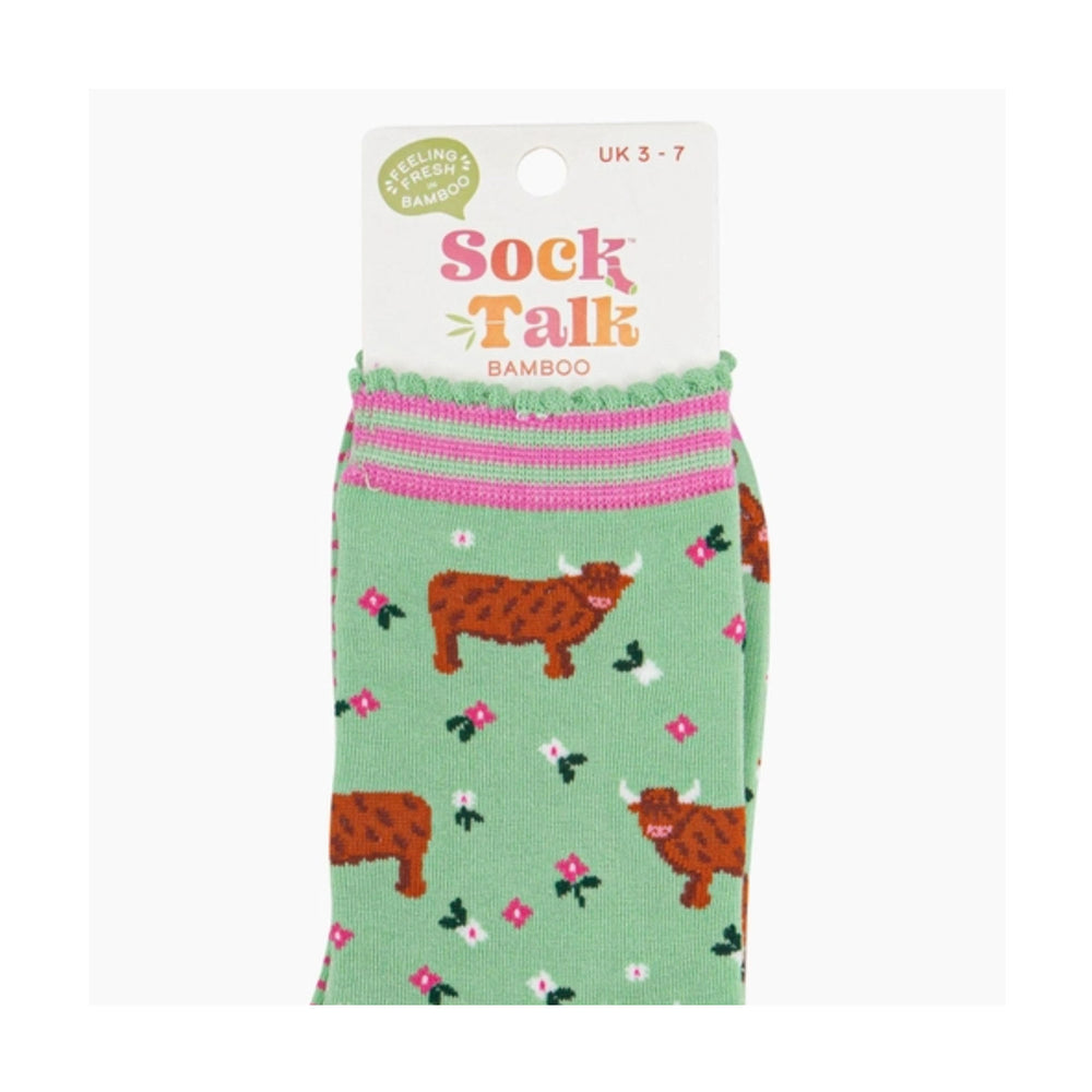 Highland Cow Meadow Socks