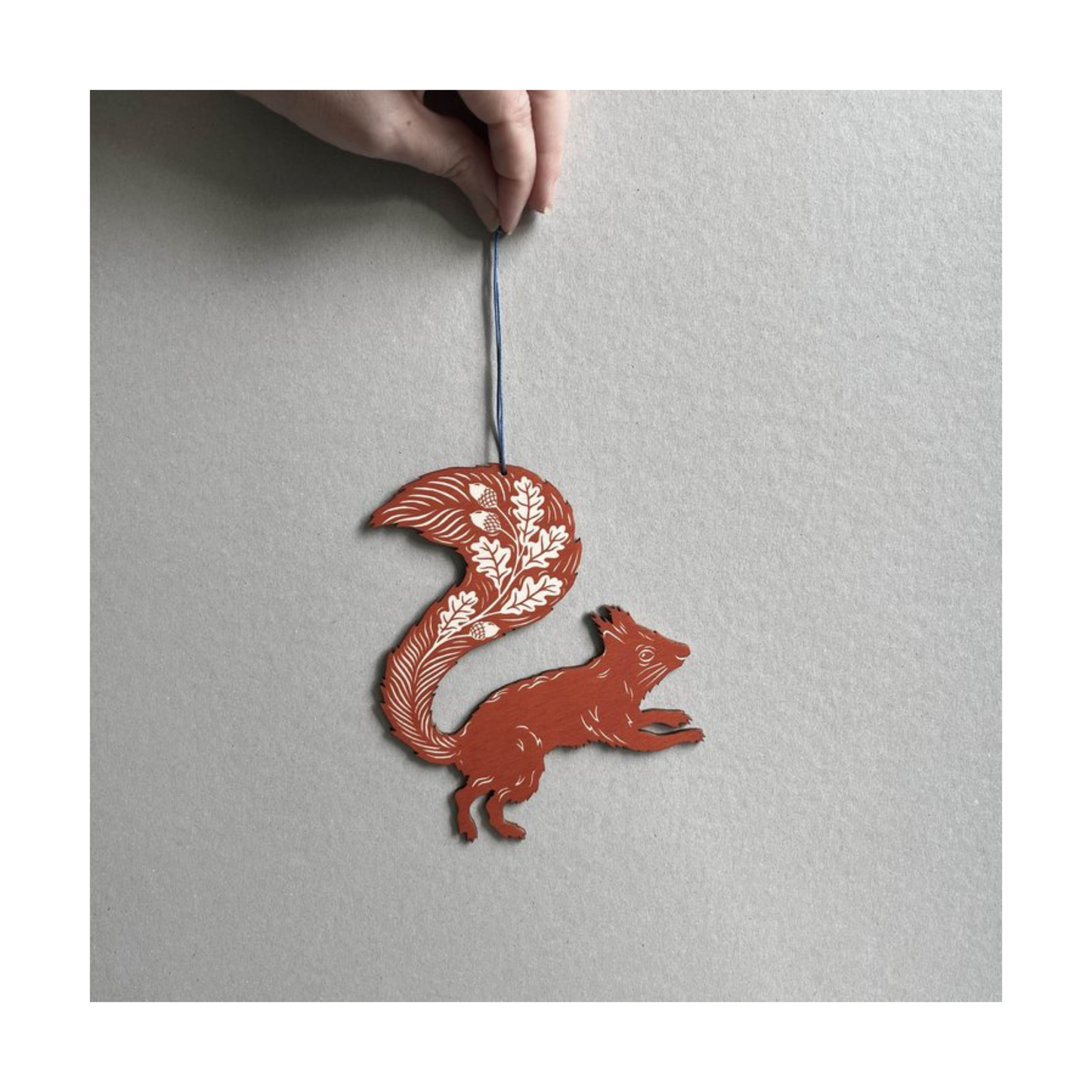 Rusty Red Squirrel Wooden Decoration