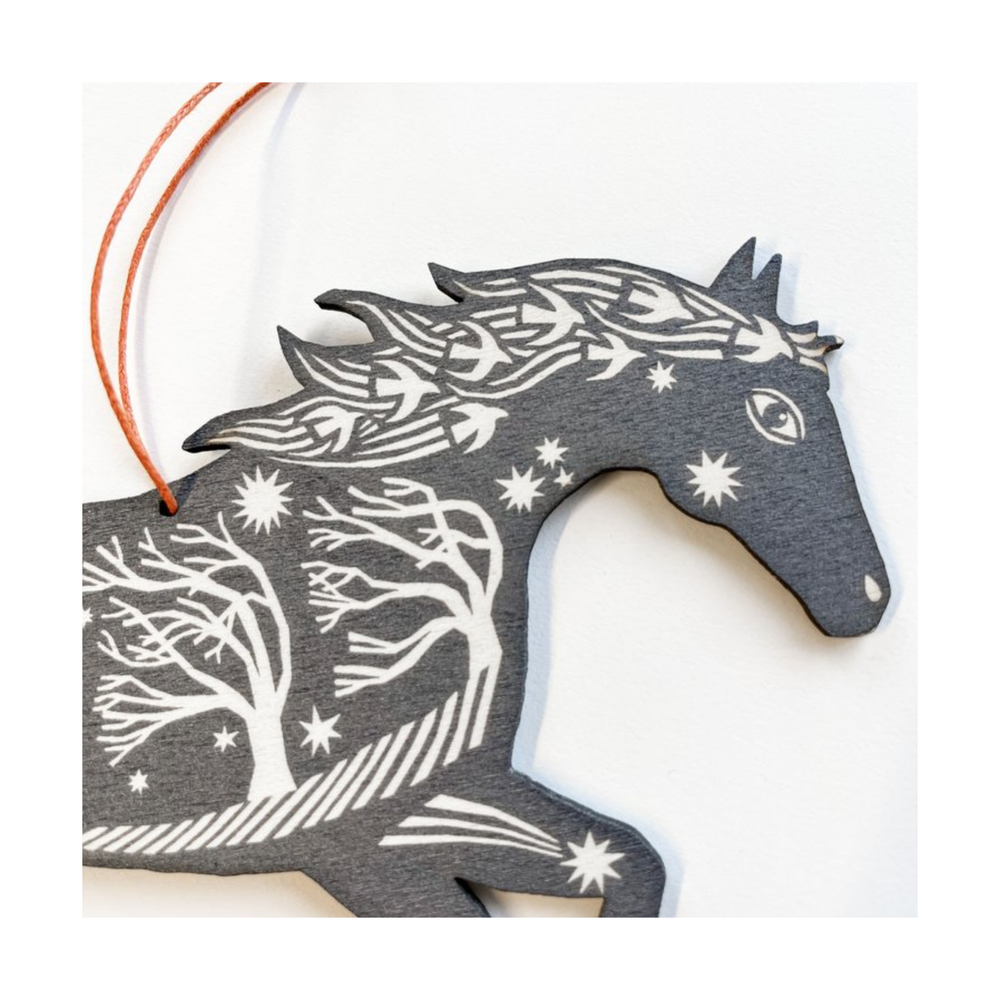 
                  
                    Silver Horse Wooden Decoration
                  
                
