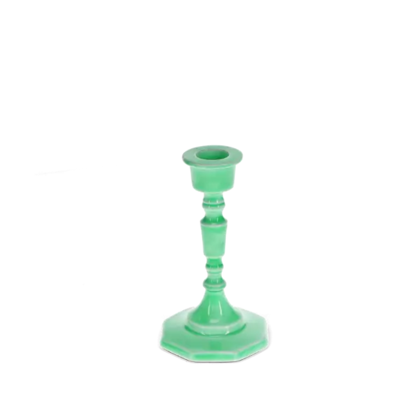 Green Enamel Candlestick