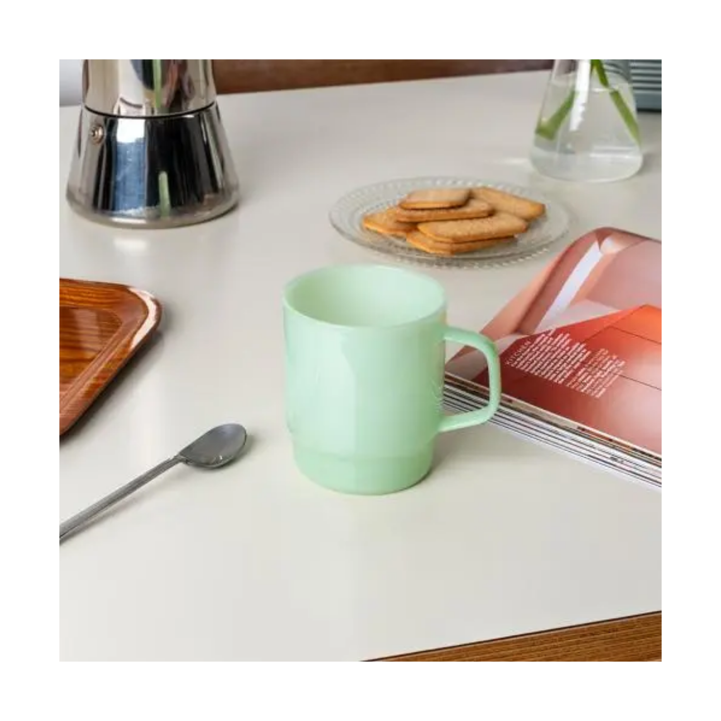 Stacking Glass Coffee Cup - Mint Green