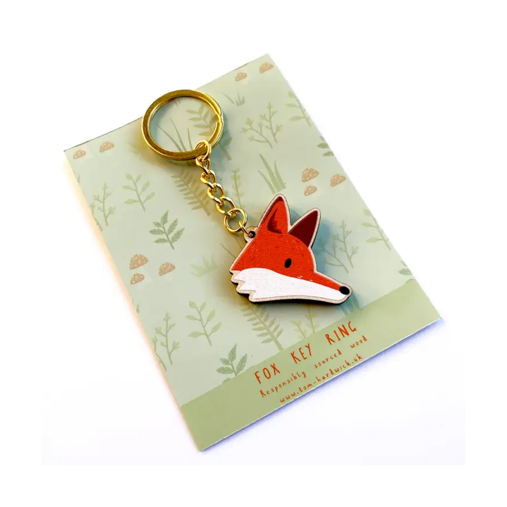 Fox Wooden Key Ring