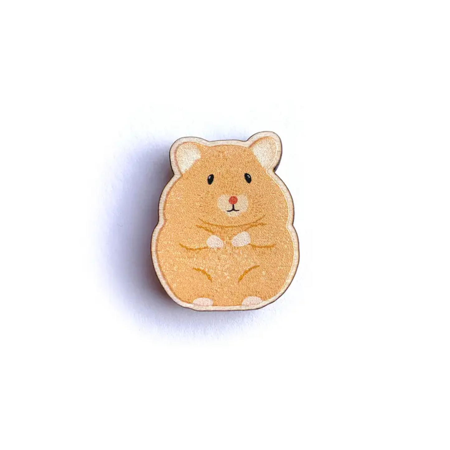 Blonde Hamster Wooden Pin