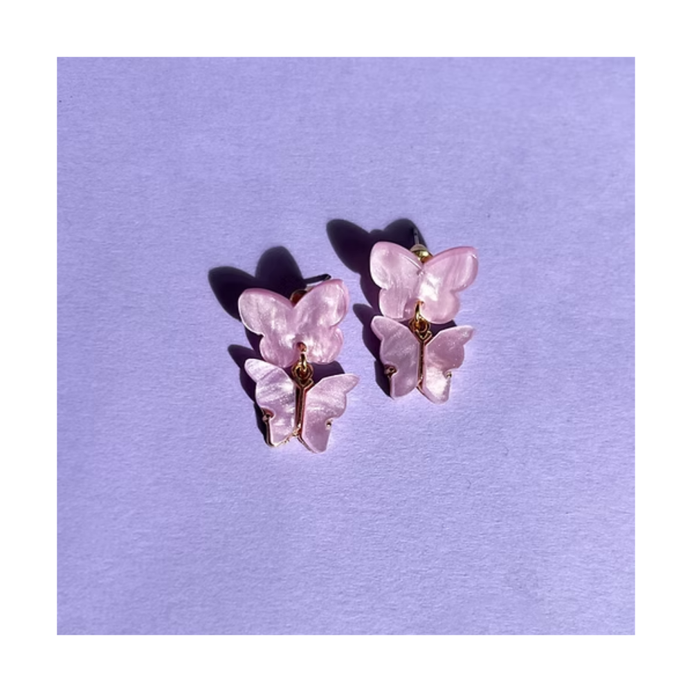 
                  
                    Pink Double Butterfly Stud Earrings
                  
                