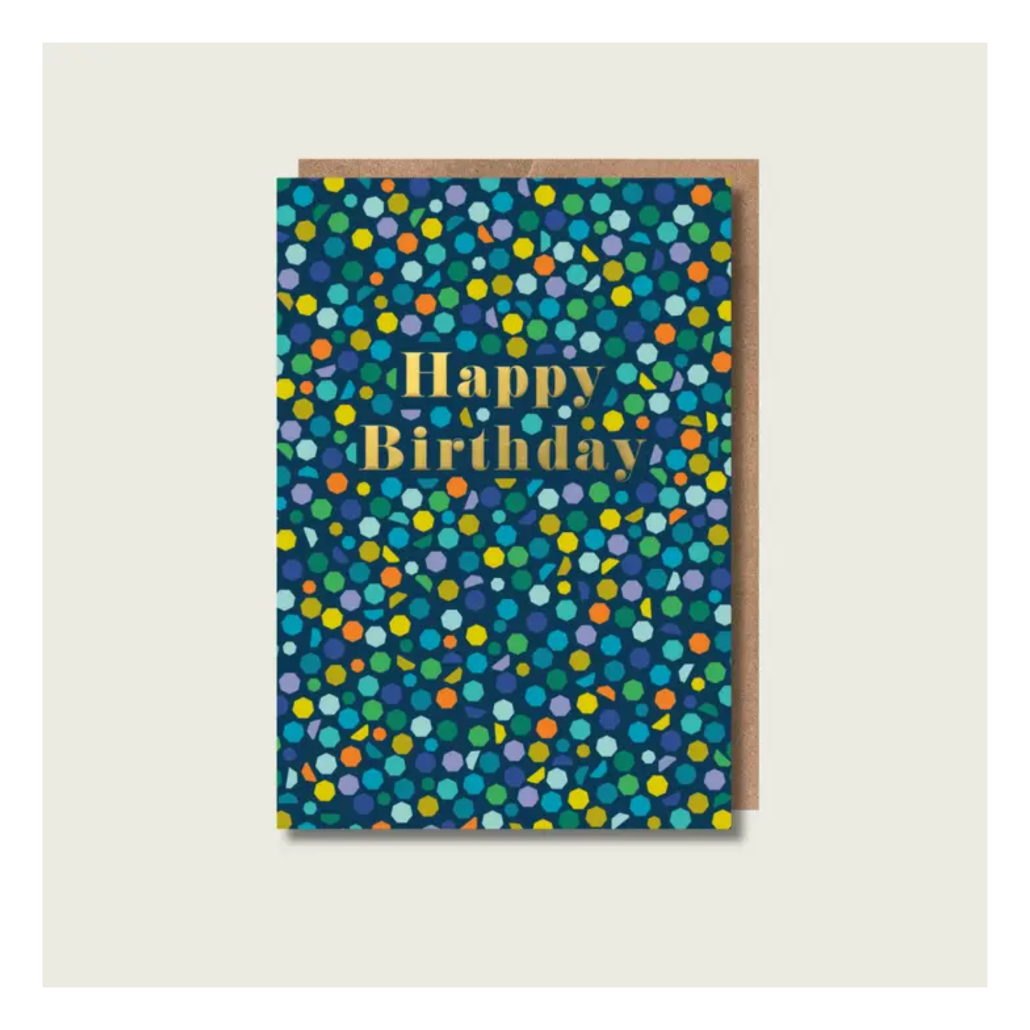 Navy Confetti Birthday Card