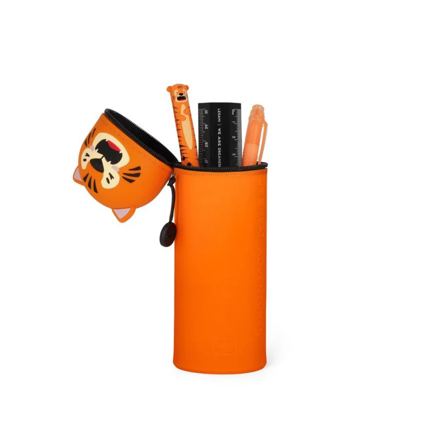 2 in 1 Soft Silicone Tiger Pencil Case