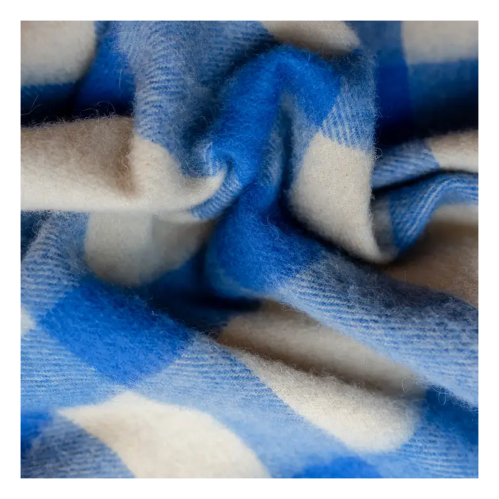 
                  
                    Lambswool Oversized Scarf in Blue Check
                  
                