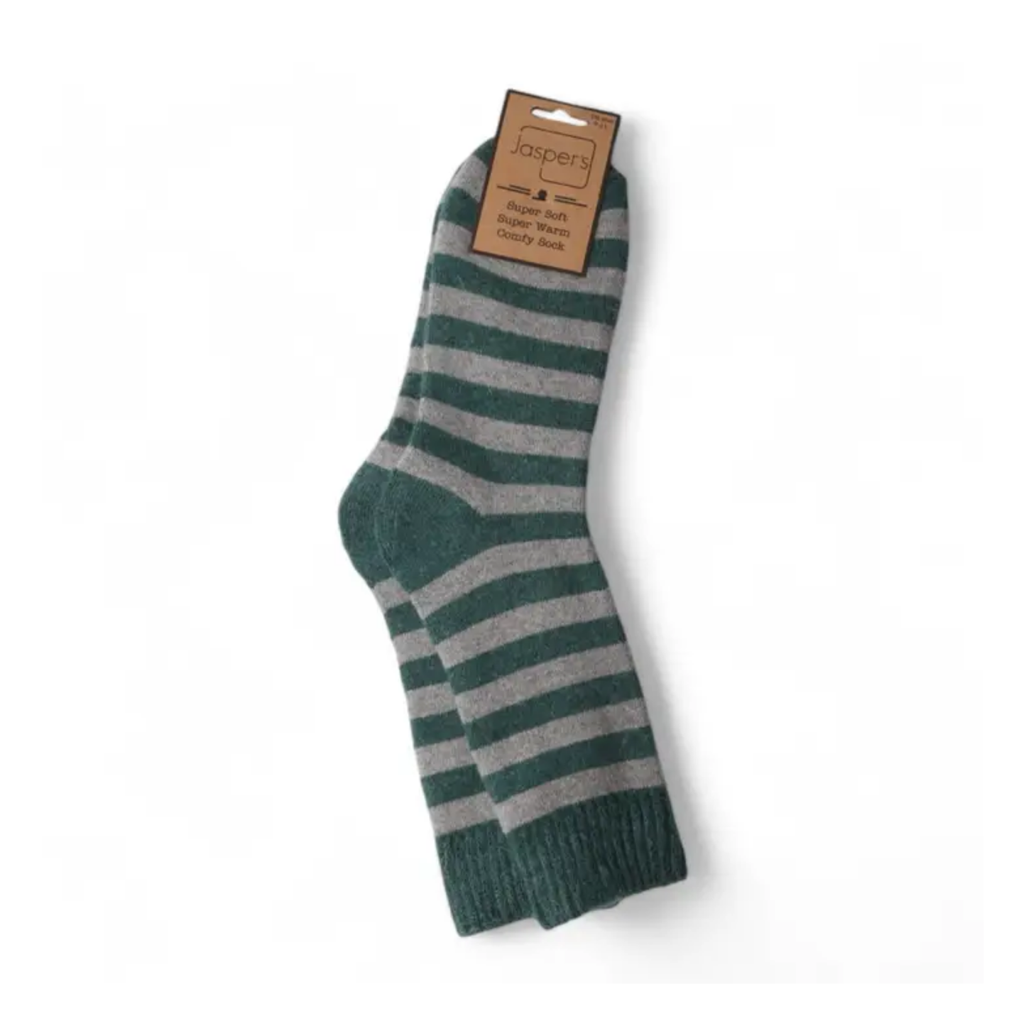 Green/Grey Stripe Super Soft Socks