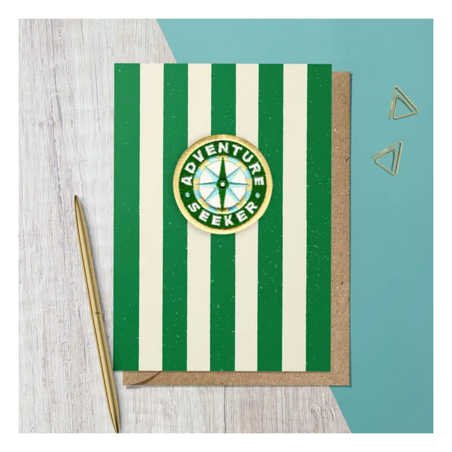 Adventure Seeker Embroidered Patch Greeting Card