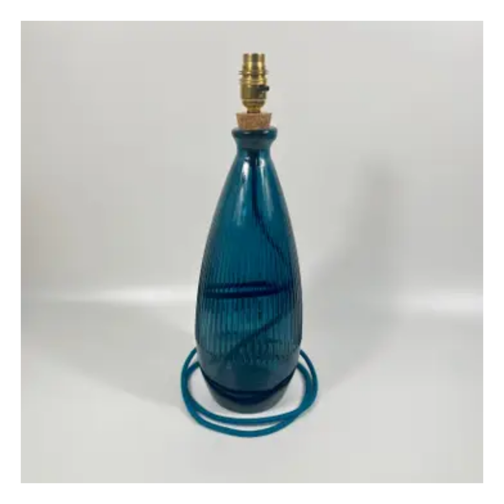 Recycled Glass Marine Blue Terrassa Lamp 42cm