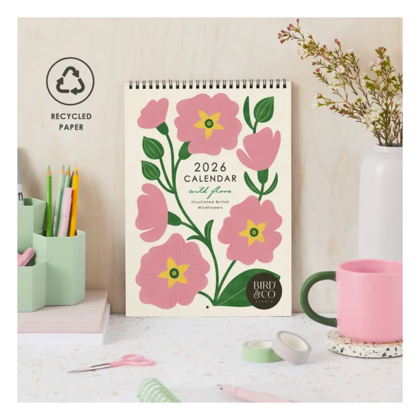 2026 Illustrated Wild Flower Wall Calendar