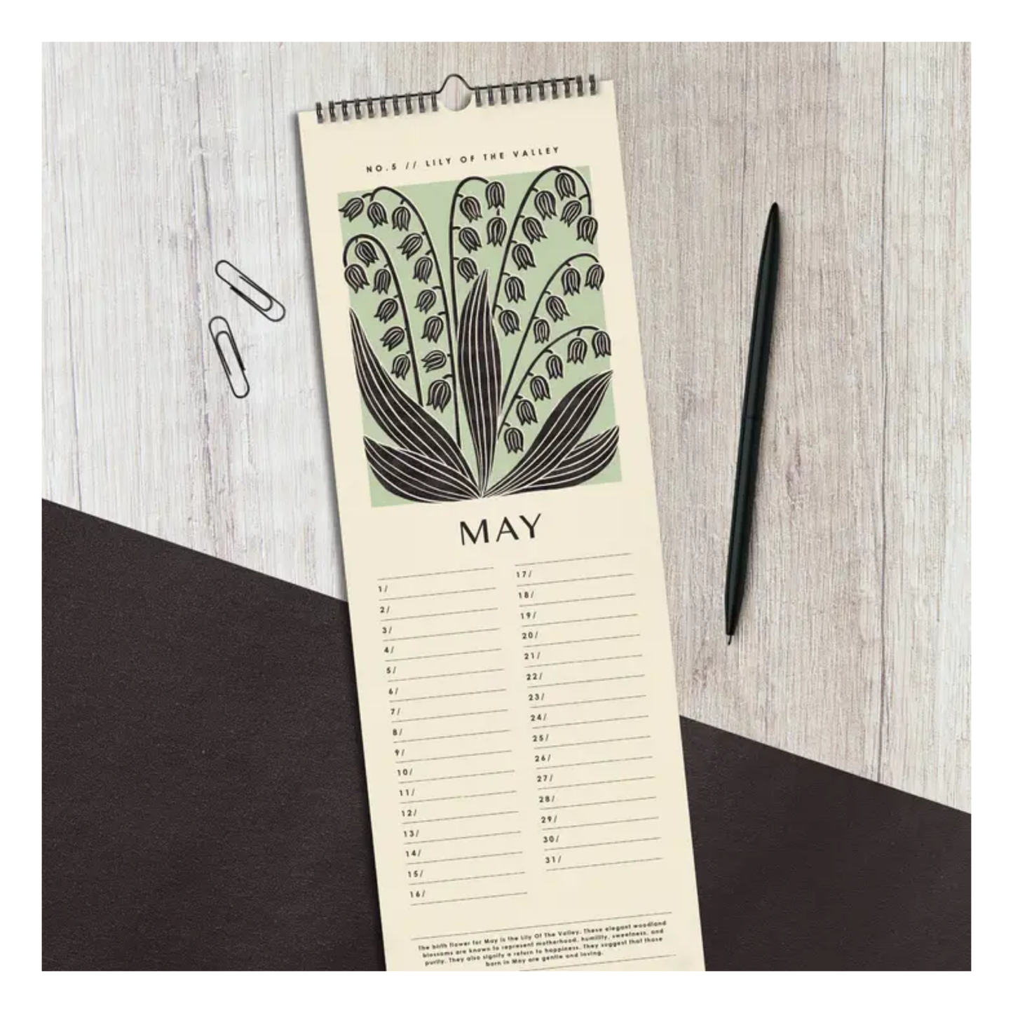 Birth Flower Wall Calendar