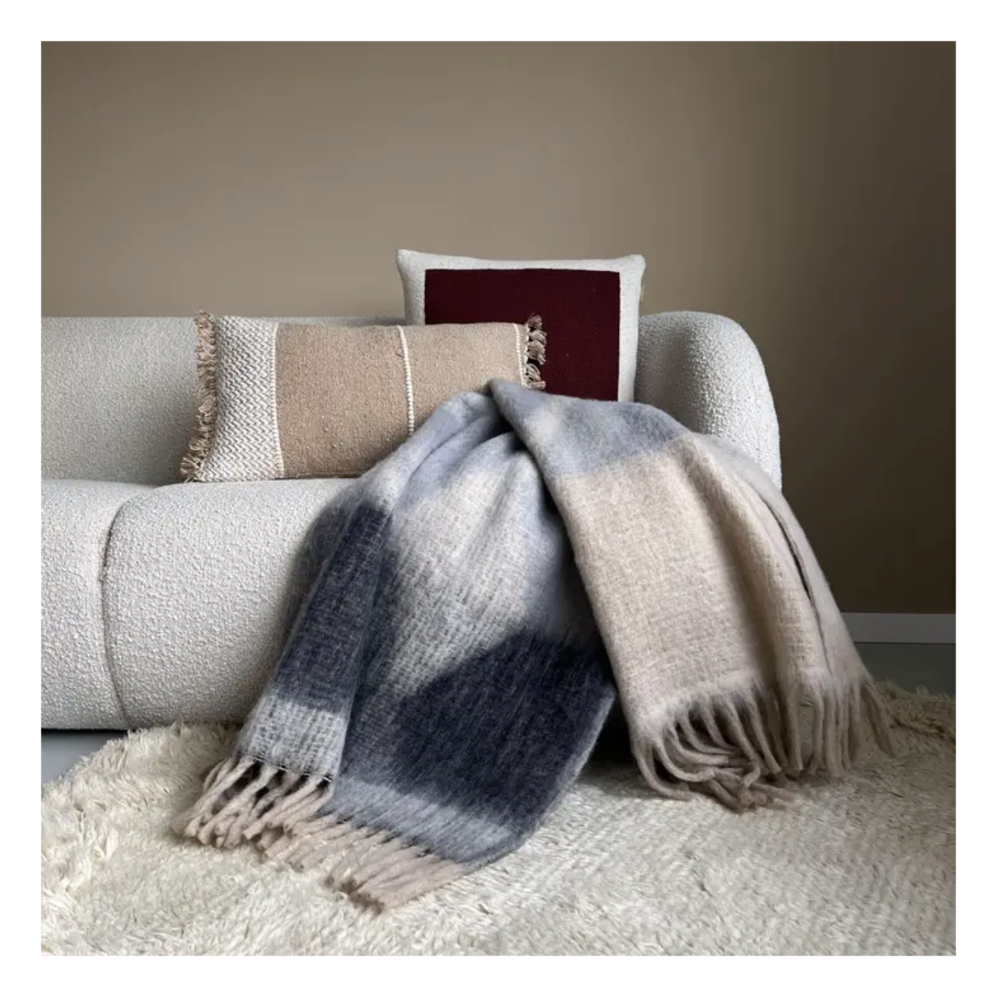 Zapotec Soft Grey Recycled Throw