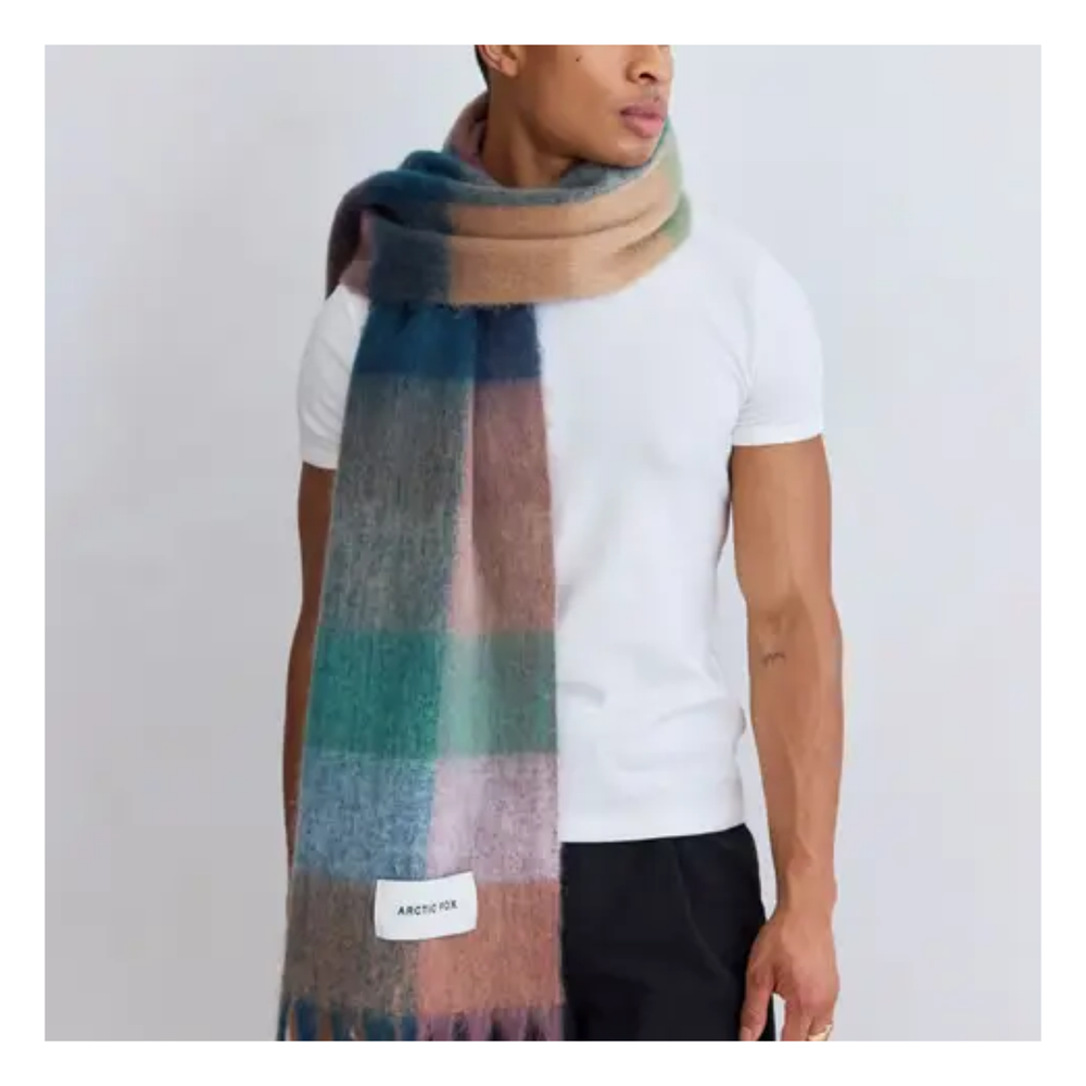 Purple Check Reykjavik Scarf