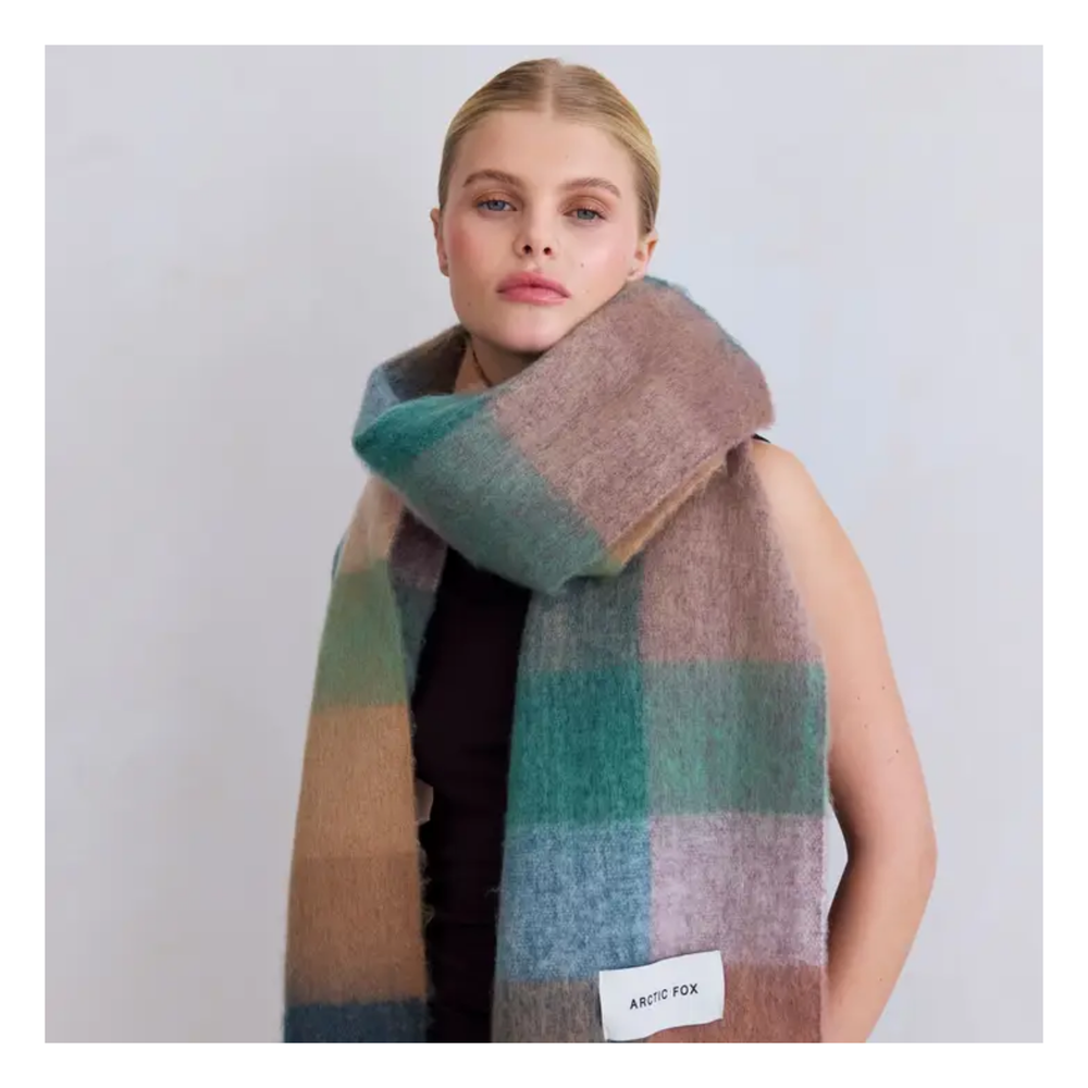 Purple Check Reykjavik Scarf