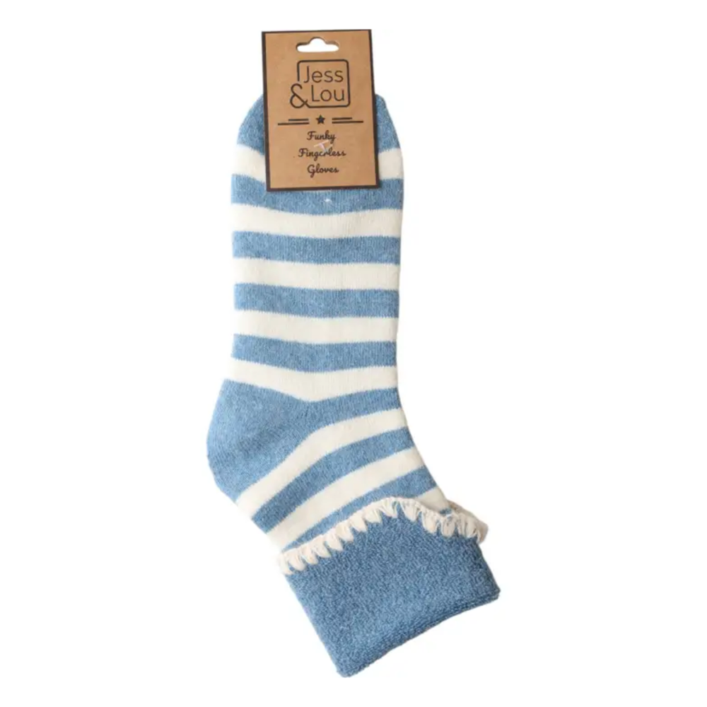 Cornflower Stripe Cosy Cuff Socks