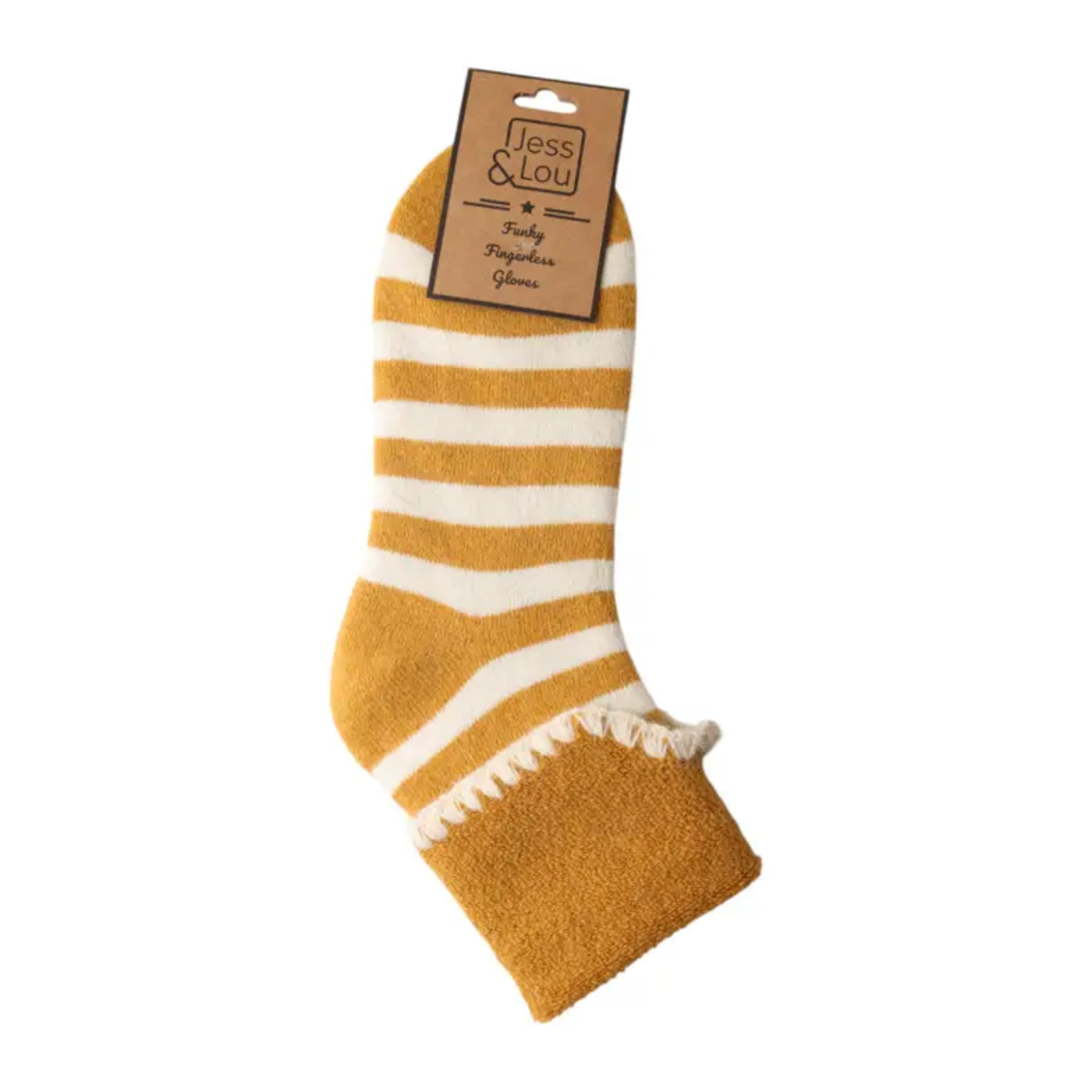 Gold Stripe Cosy Cuff Socks