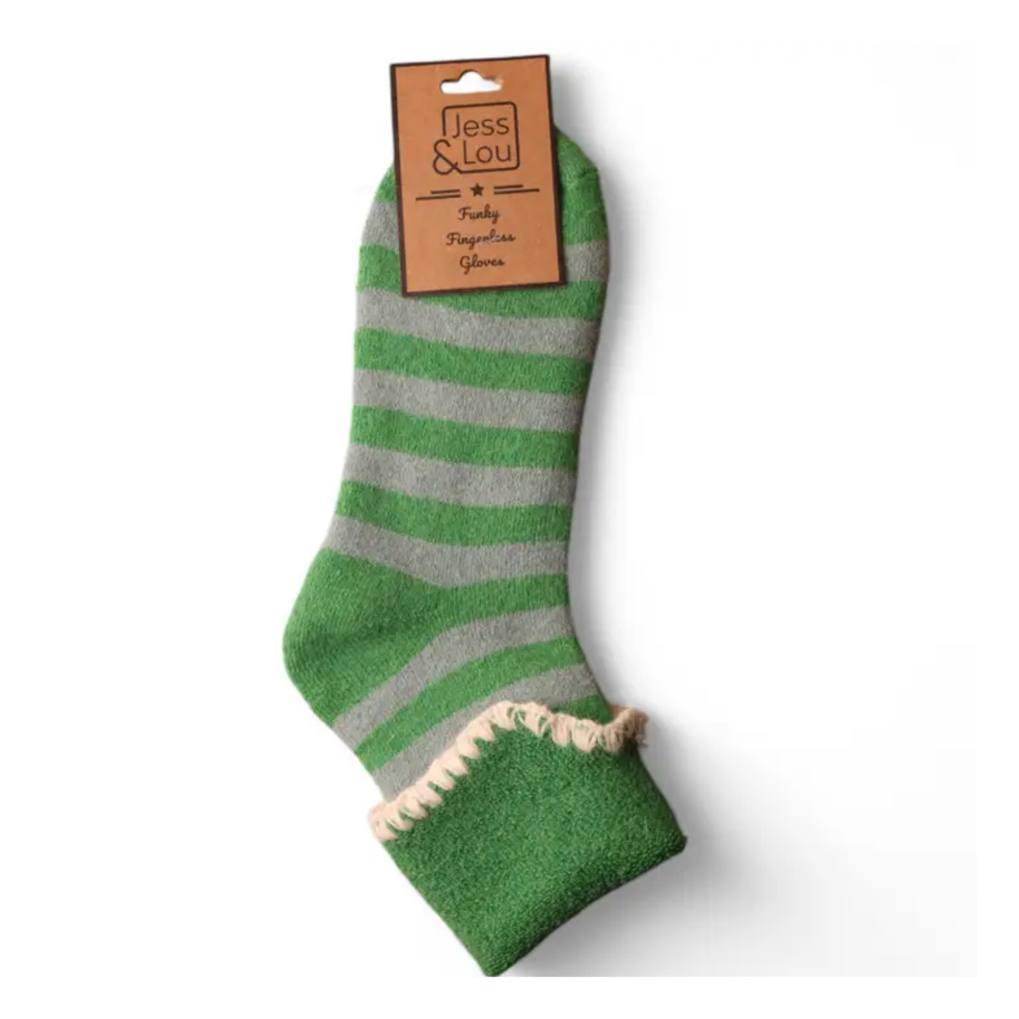 Green Stripe Cosy Cuff Socks