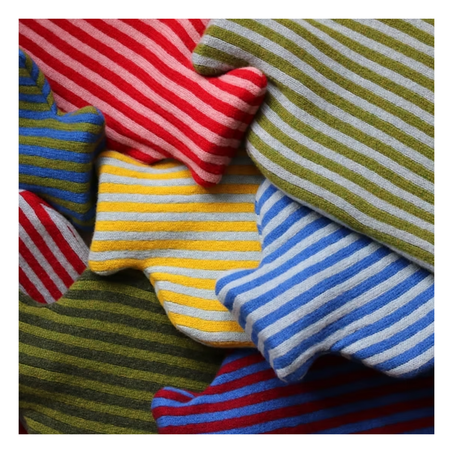 Green and Moss Bold Stripe Hot Water Bottle