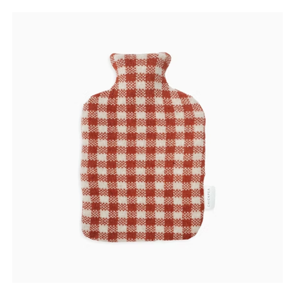 Rust Gingham Hot Water Bottle