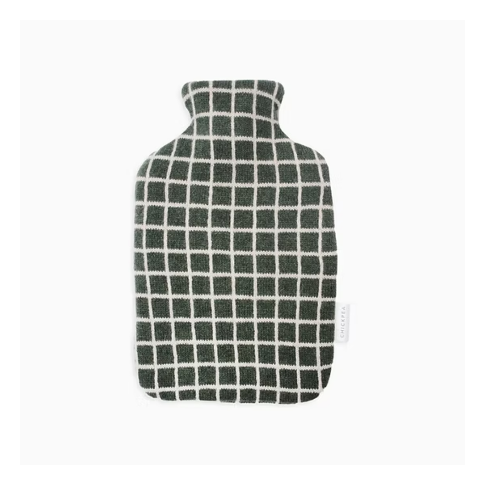 Green Grid Hot Water Bottle