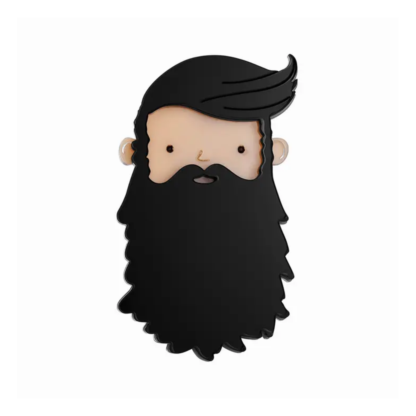 Beardies Black Brooch