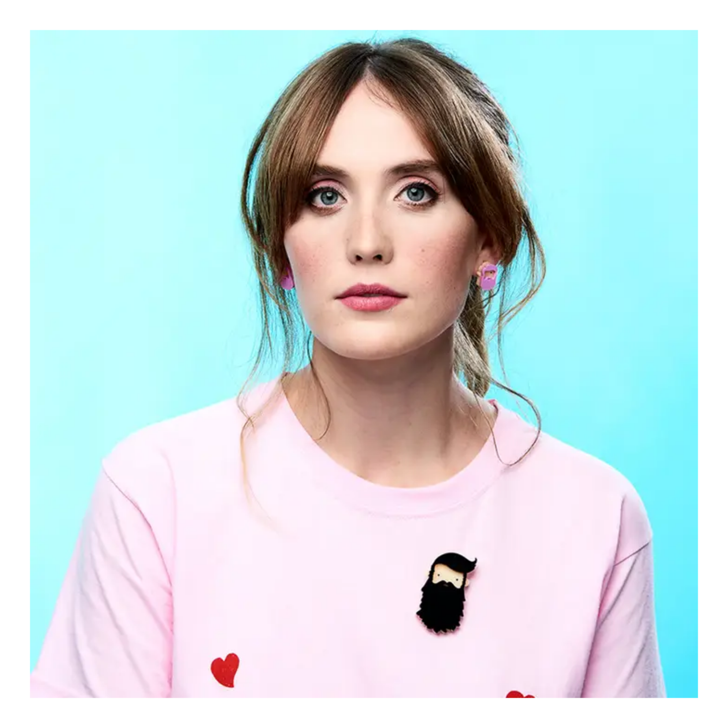 Beardies Black Brooch