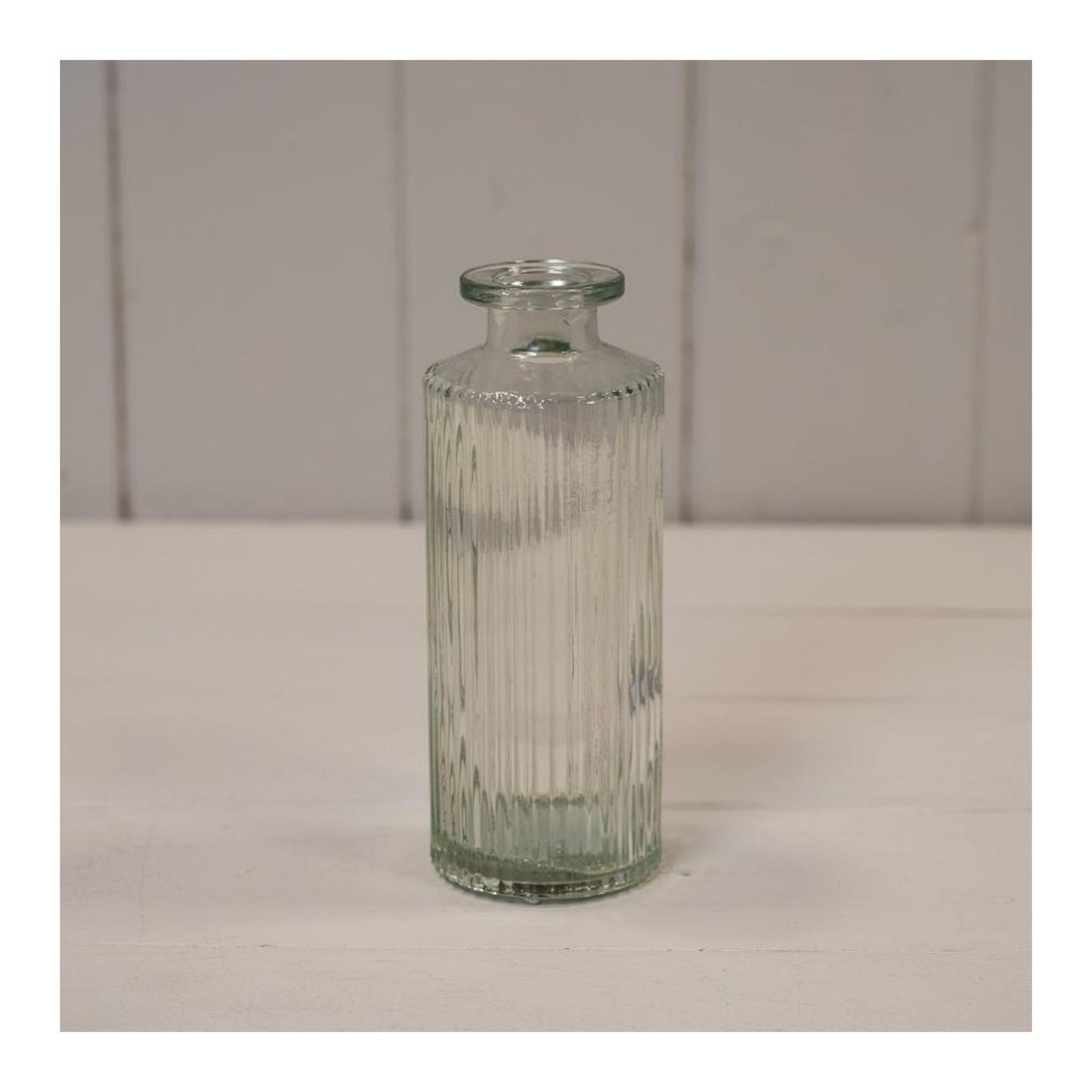 Clear Glass Ribbed Bottle