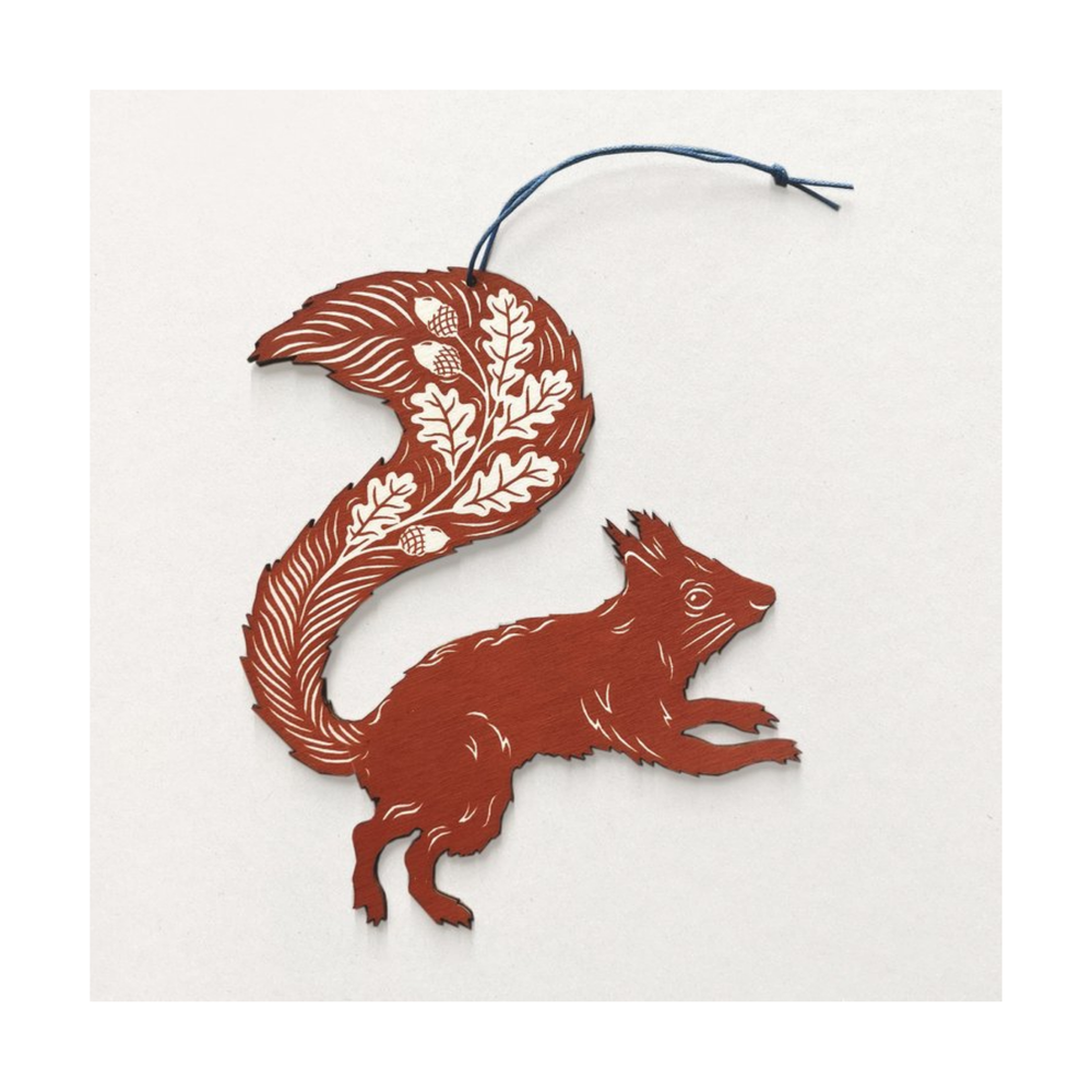 Rusty Red Squirrel Wooden Decoration