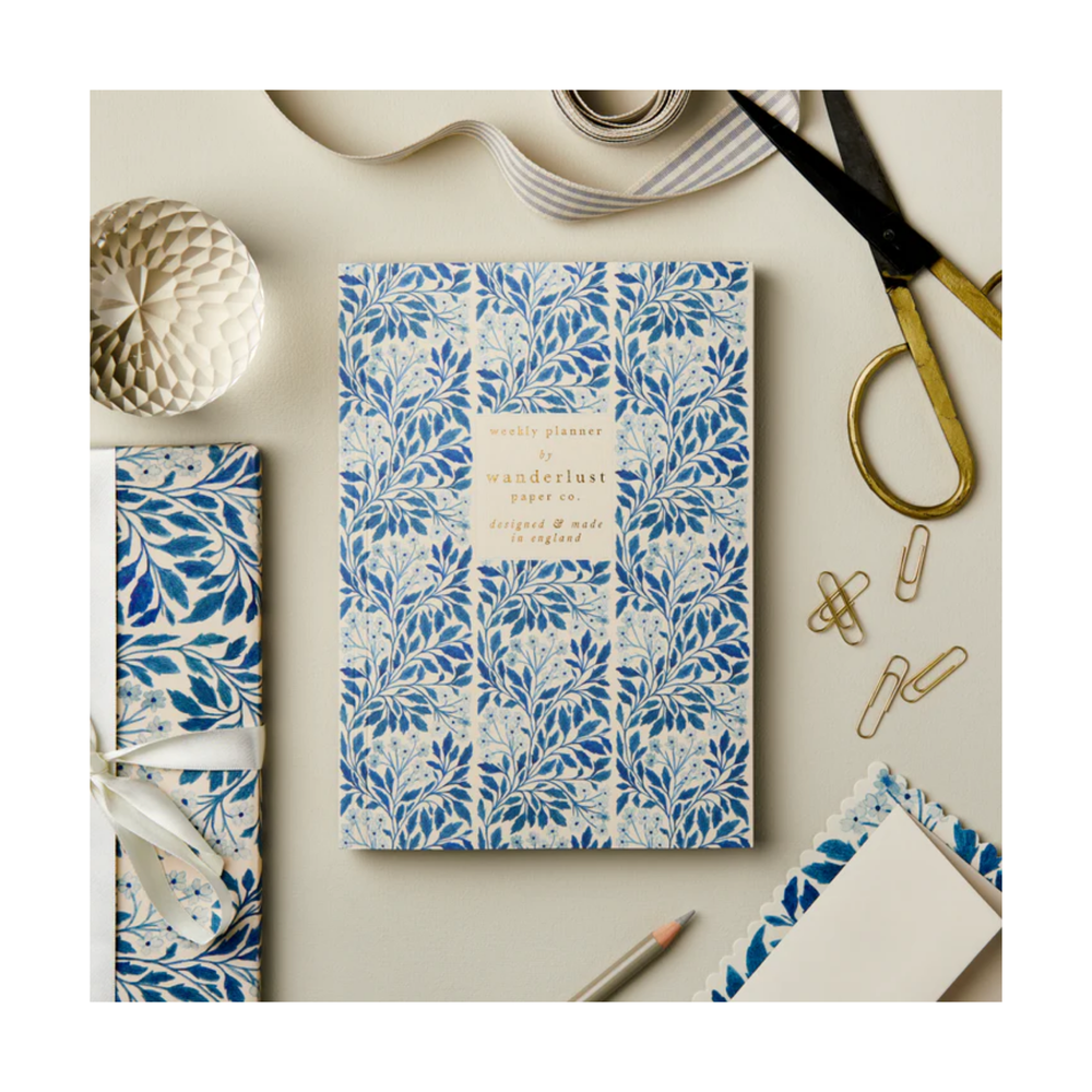Blue Flora Weekly Planner