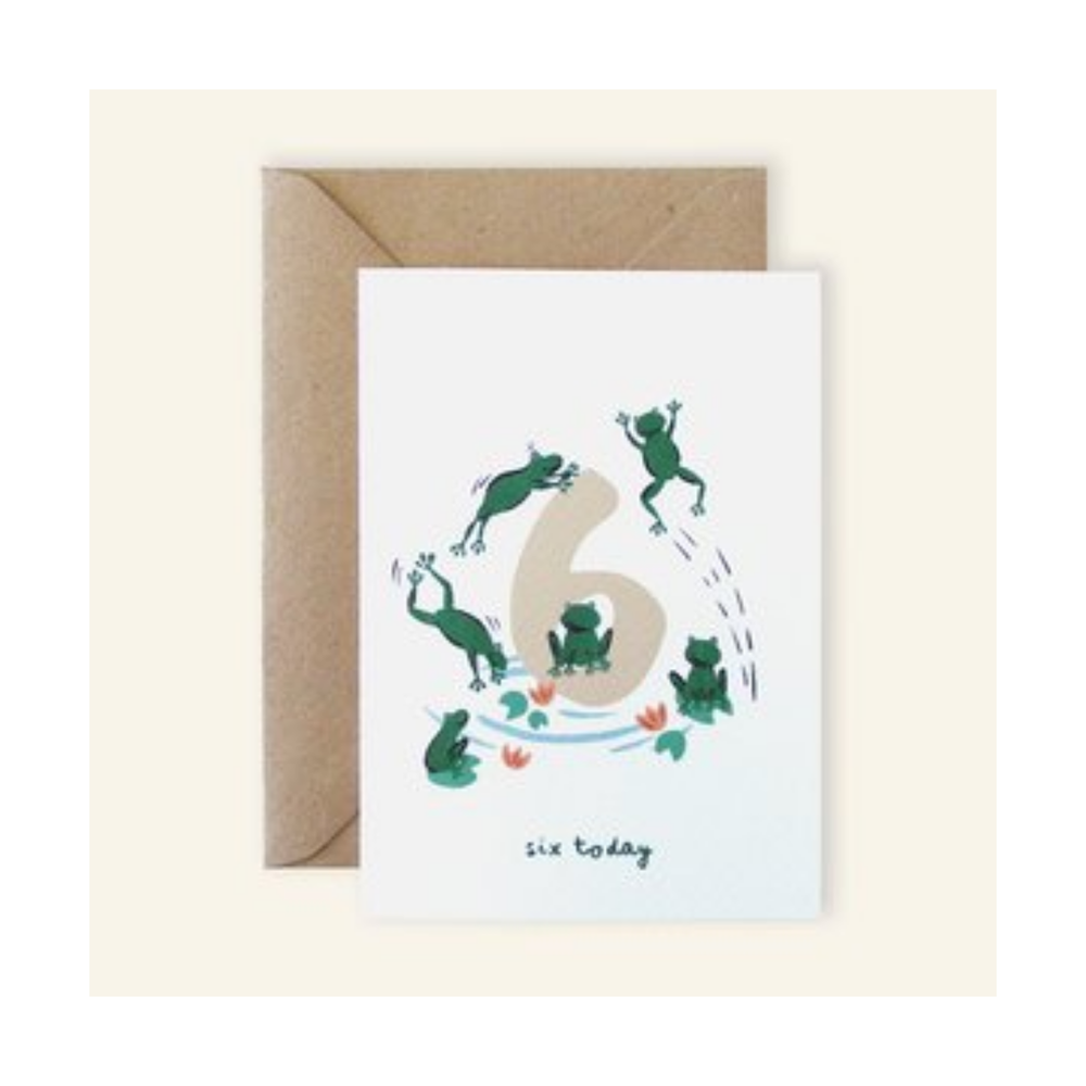 Six Today Frog Birthday Card