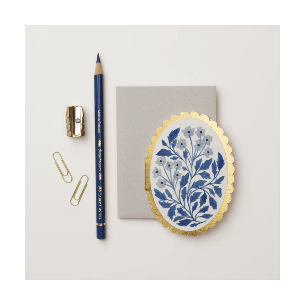 Blue Flora Mini Card